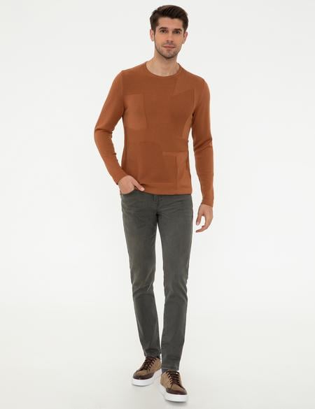 Tarçın Slim Fit Bisiklet Yaka Triko Kazak - 50240612033