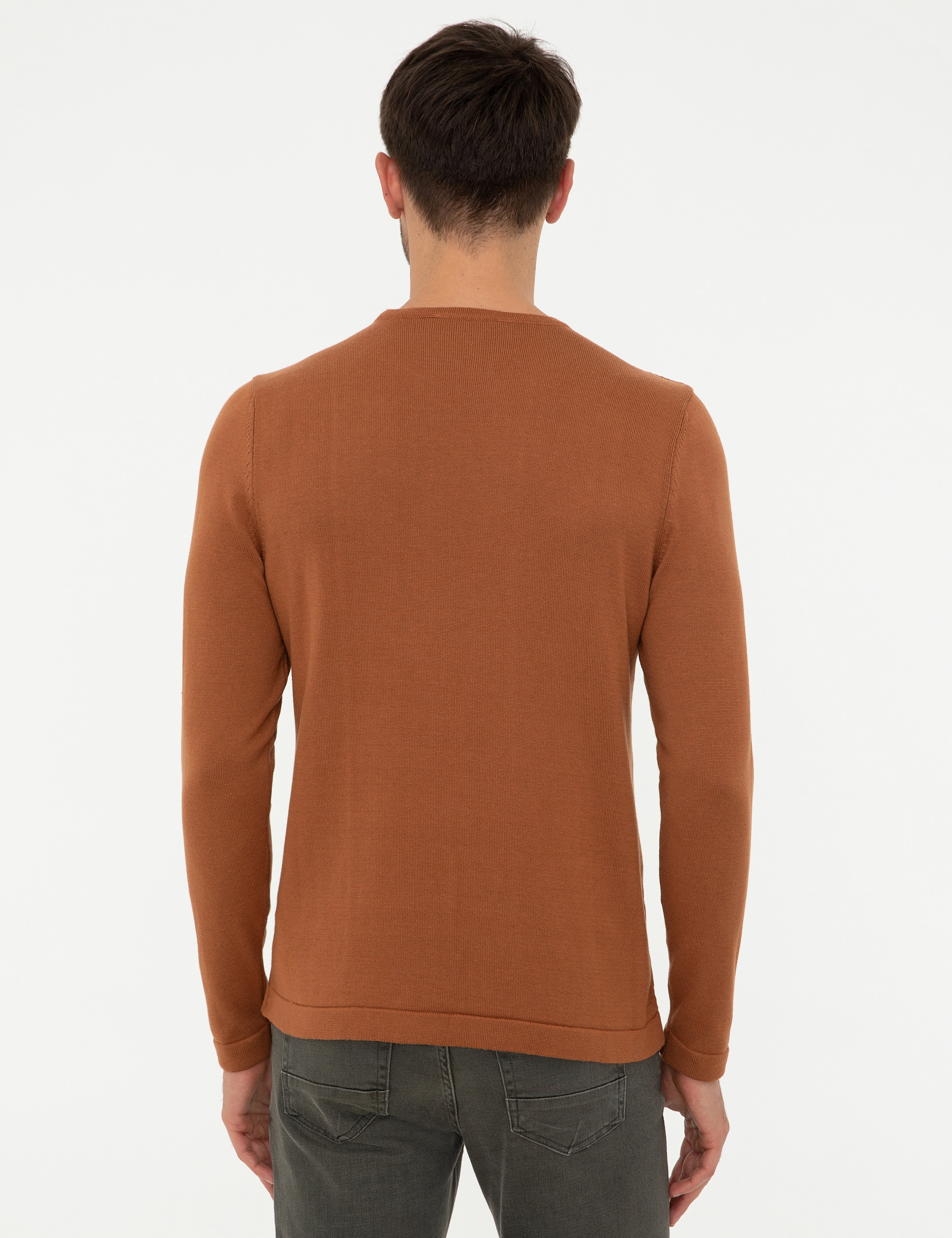 Tarçın Slim Fit Bisiklet Yaka Triko Kazak - Image 4