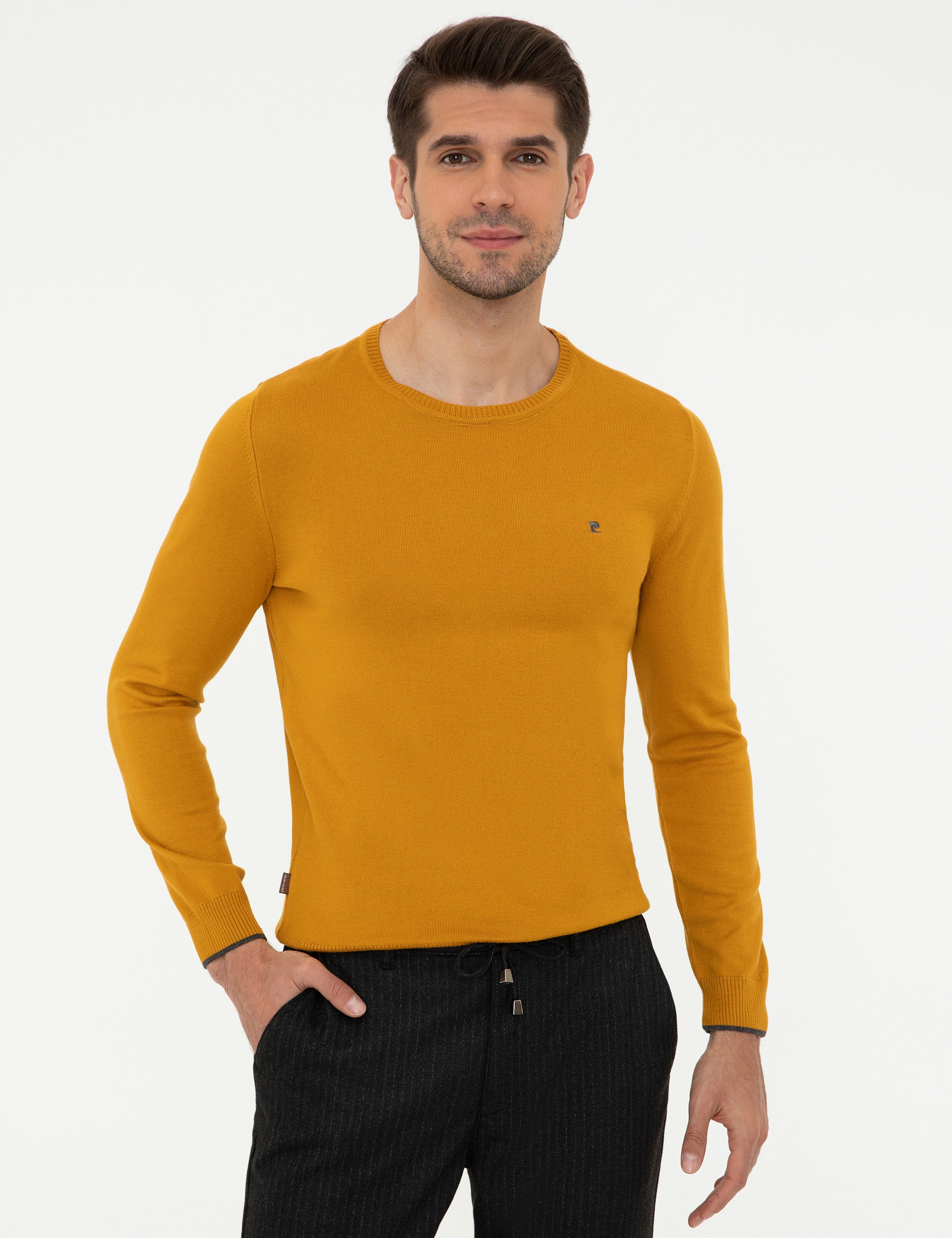 Safran Slim Fit Bisiklet Yaka Basic Triko Kazak