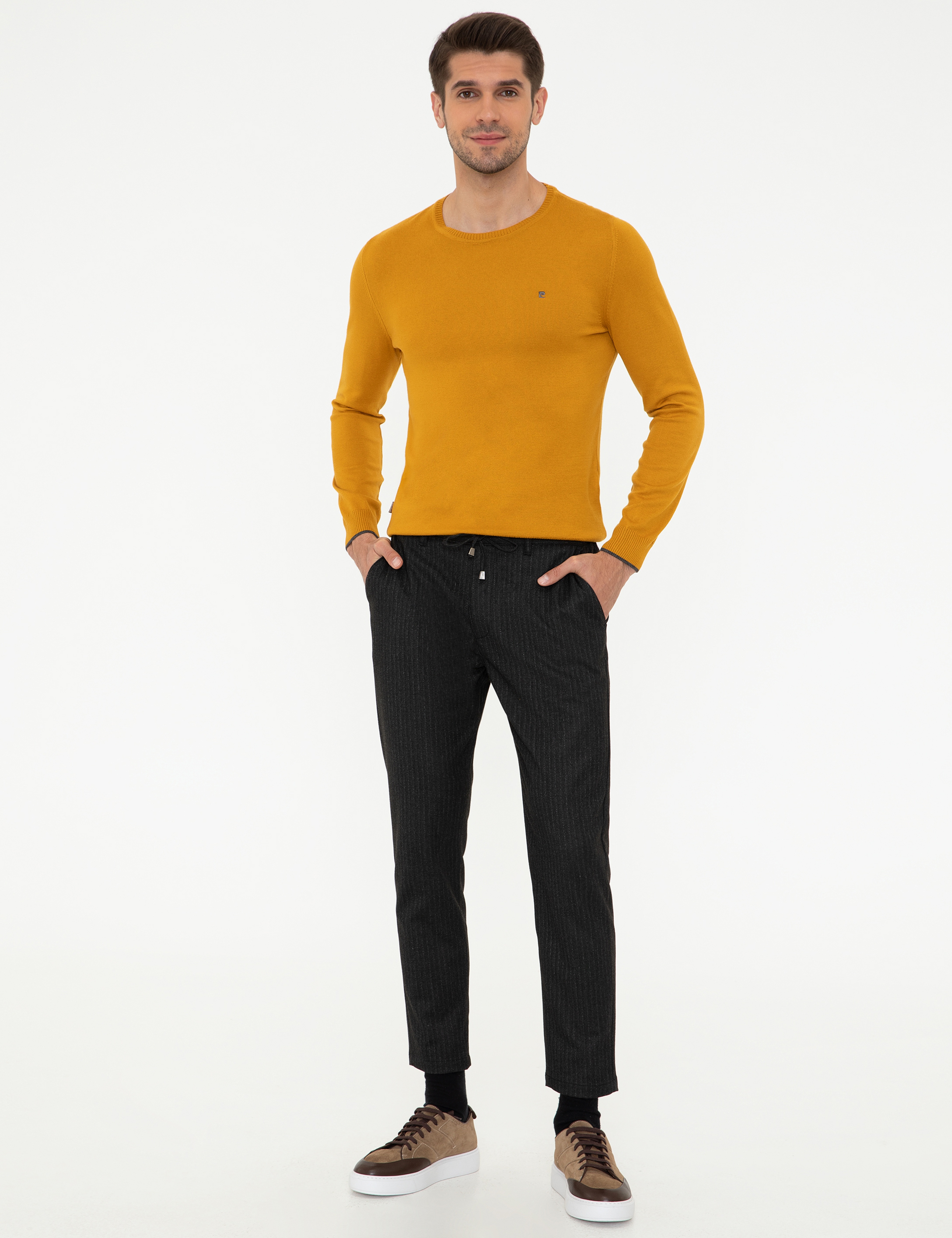 Safran Slim Fit Bisiklet Yaka Basic Triko Kazak - Image 4