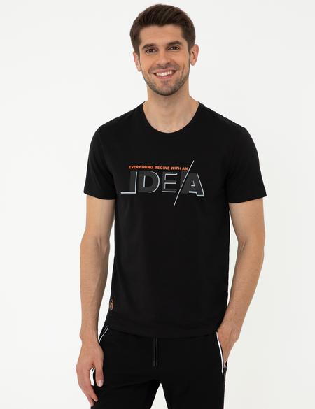 Siyah Slim Fit Tişört - 50241366028