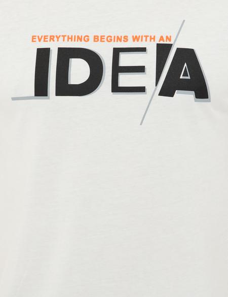 Beyaz Slim Fit Bisiklet Yaka Tişört - 50241366033