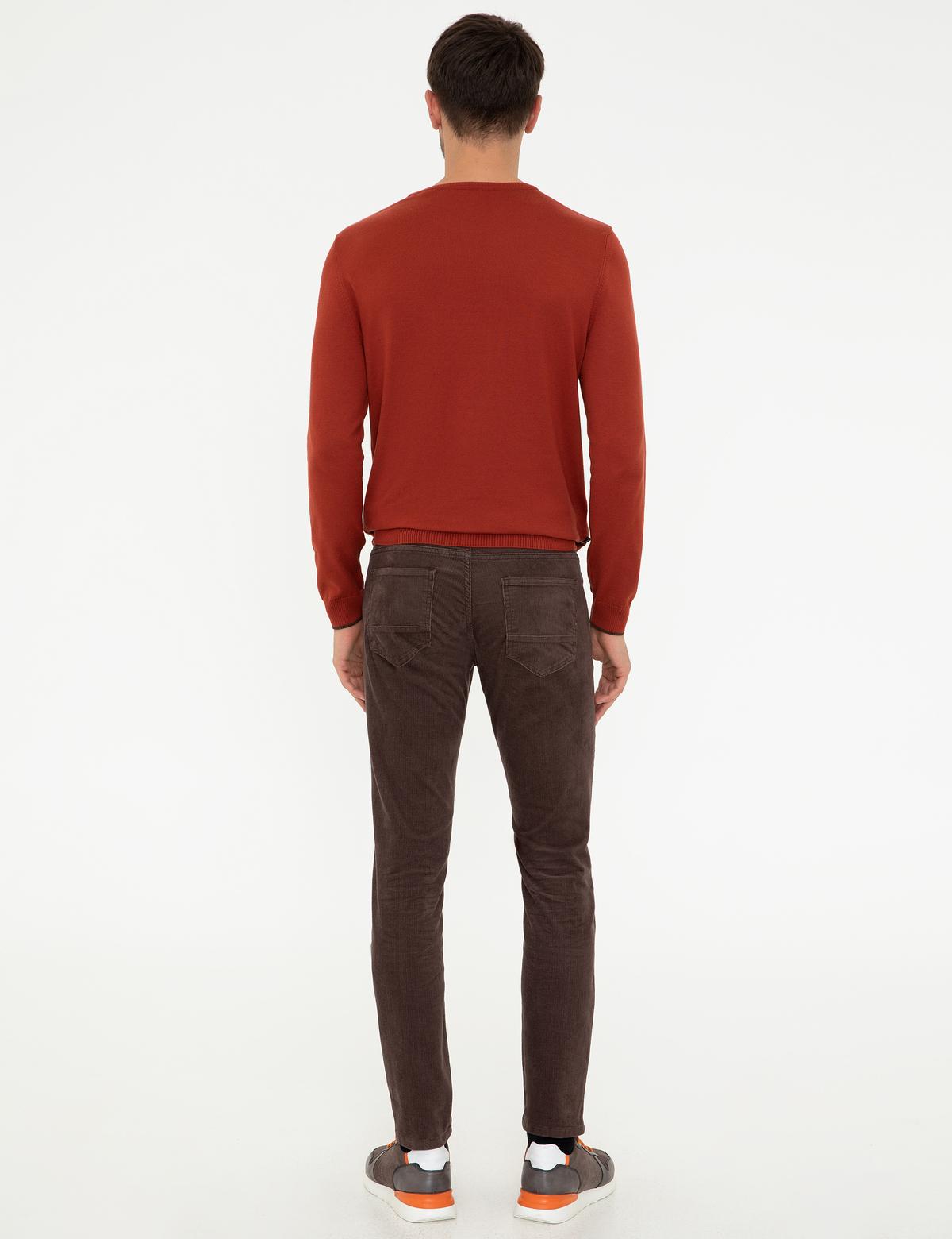 Açık Kahverengi Slim Fit Kadife Kanvas Pantolon - 50245789035