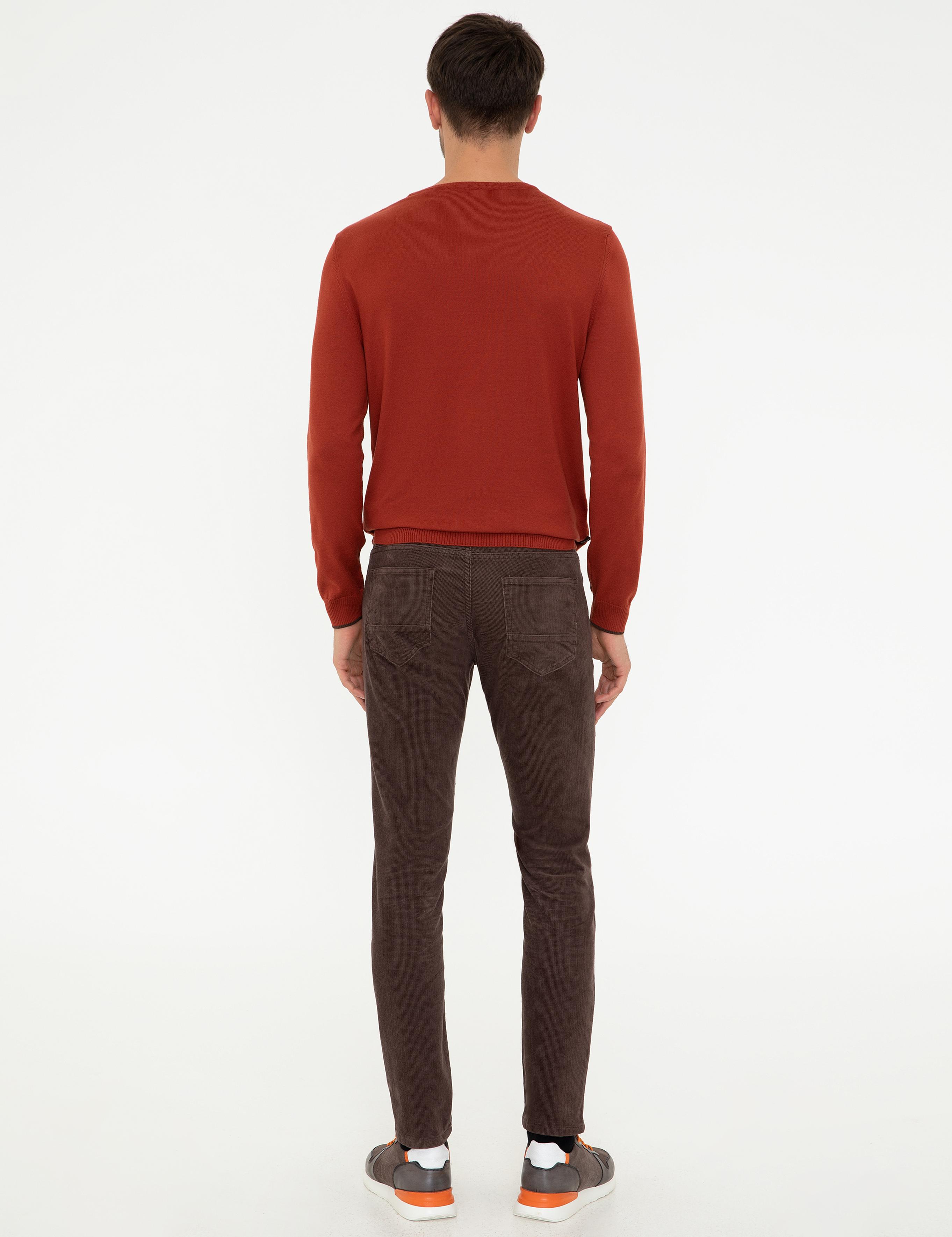 Açık Kahverengi Slim Fit Kadife Kanvas Pantolon