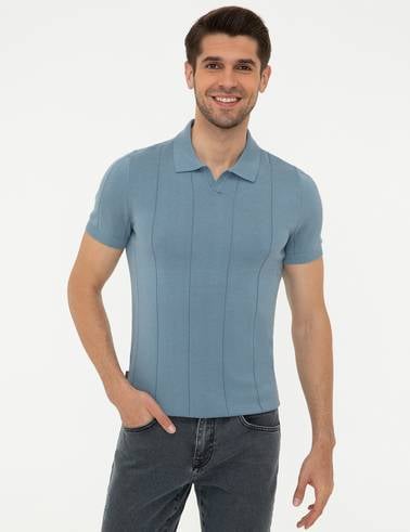Mavi Slim Fit Bisiklet Yaka Triko Tişört