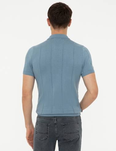 Mavi Slim Fit Bisiklet Yaka Triko Tişört
