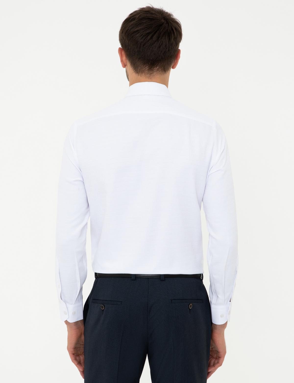 Beyaz Slim Fit Uzun Kollu Gömlek - 50241509003