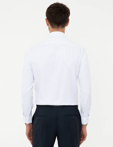 Beyaz Slim Fit Uzun Kollu Gömlek