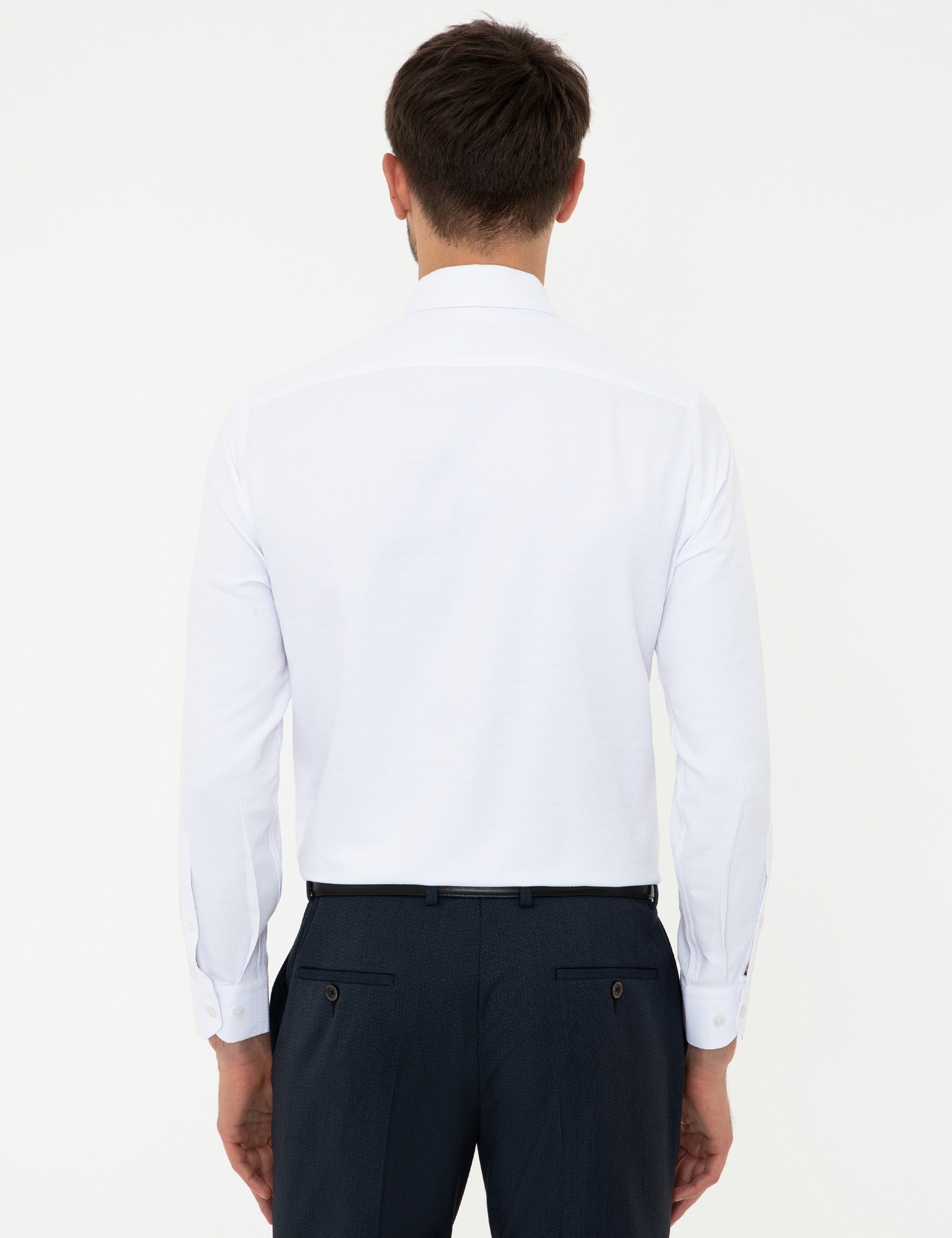 Beyaz Slim Fit Uzun Kollu Gömlek