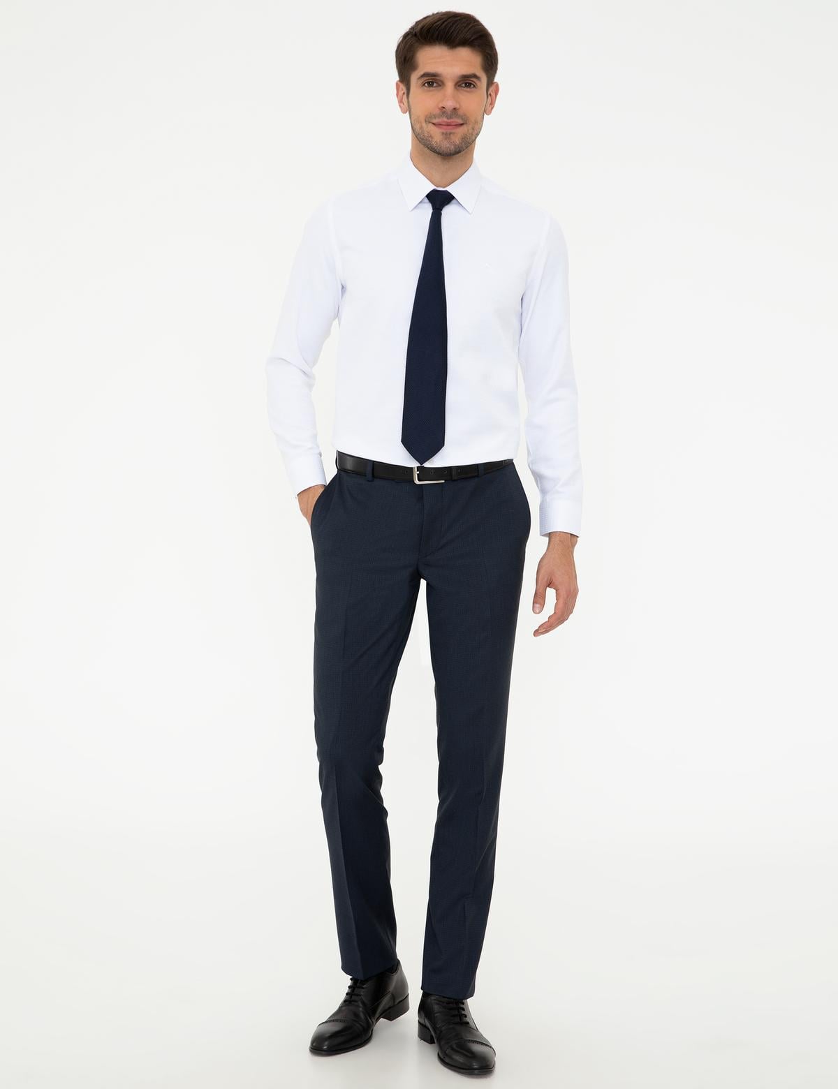 Beyaz Slim Fit Uzun Kollu Gömlek - 50241509003