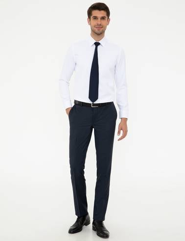 Beyaz Slim Fit Uzun Kollu Gömlek