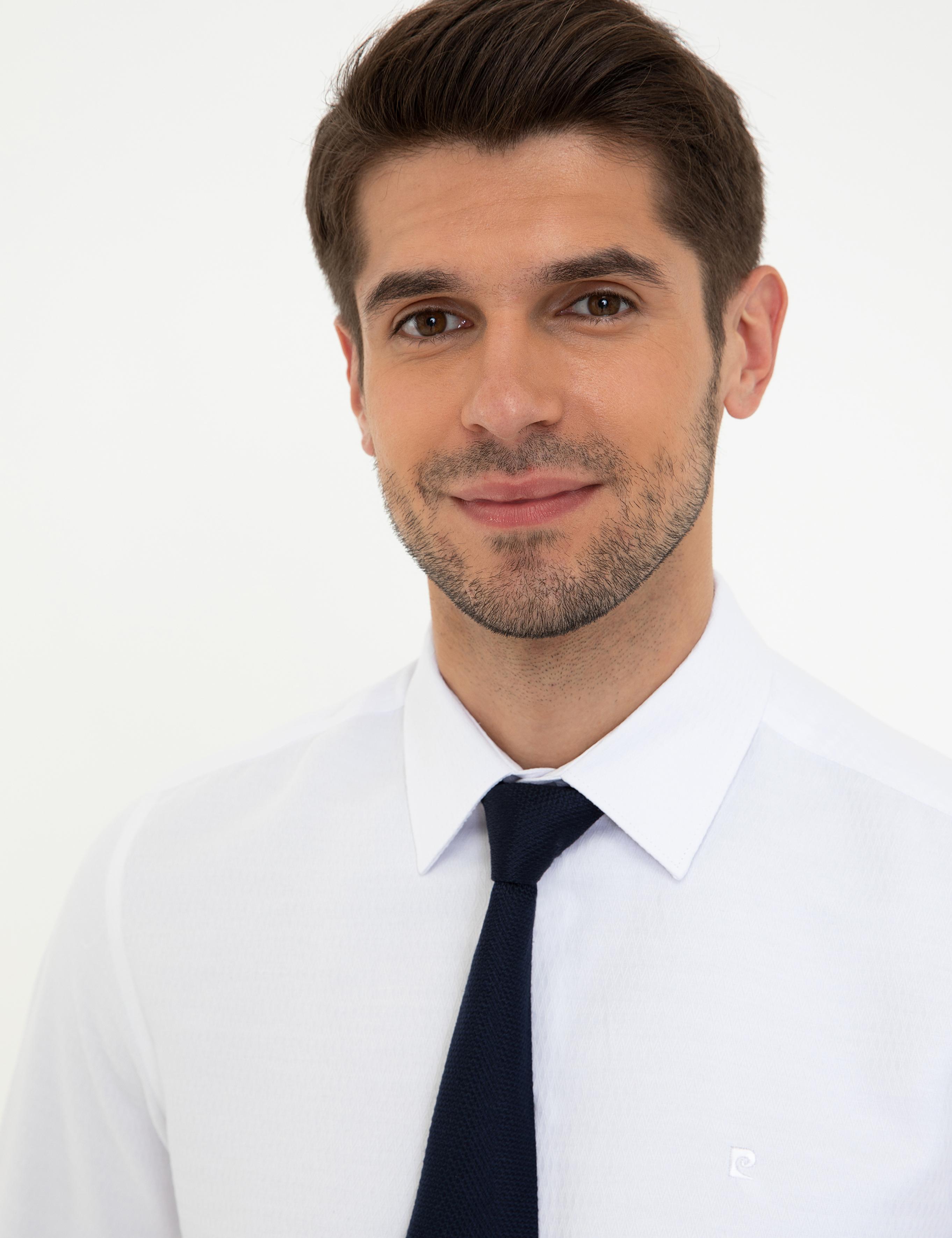 Beyaz Slim Fit Uzun Kollu Gömlek