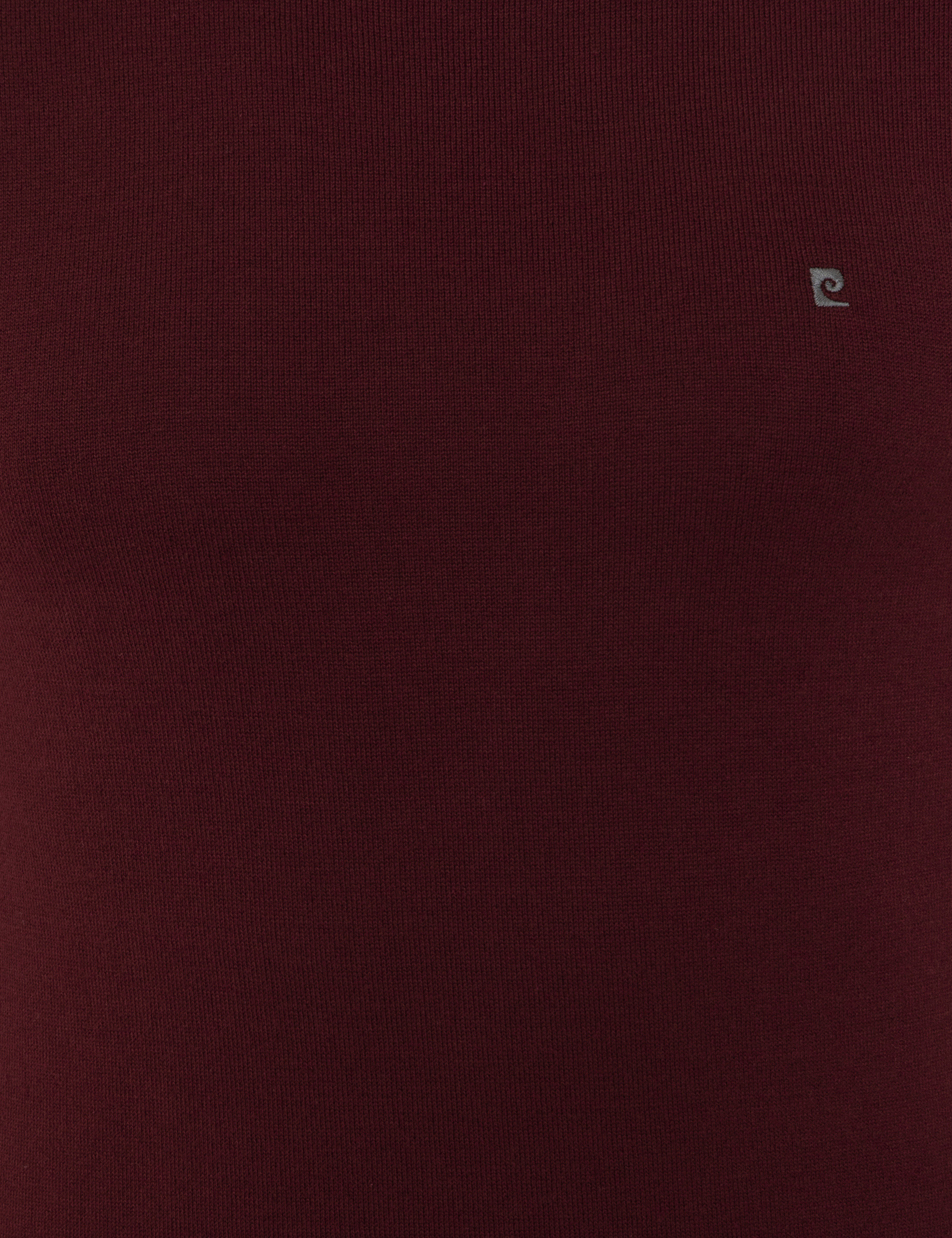 Pierre Cardin Bordo Slim Fit Bisiklet Yaka Basic Triko Kazak görsel 6
