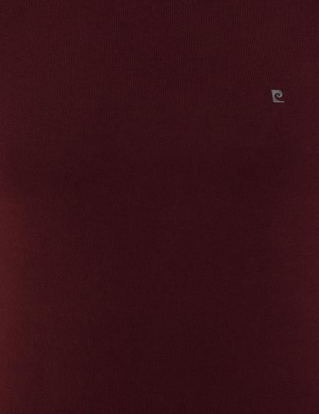 Bordo Slim Fit Bisiklet Yaka Basic Triko Kazak - 50248582018