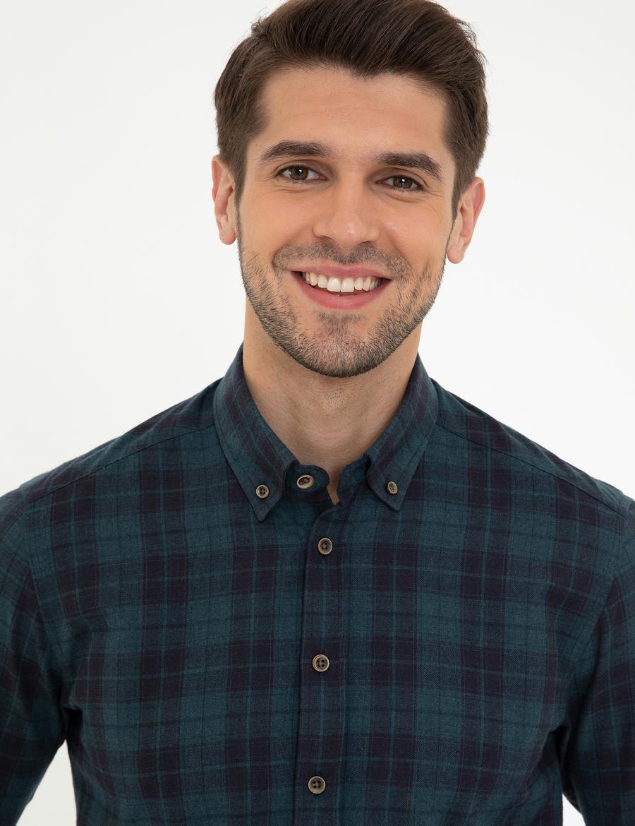 Petrol Regular Fit Uzun Kollu Gömlek