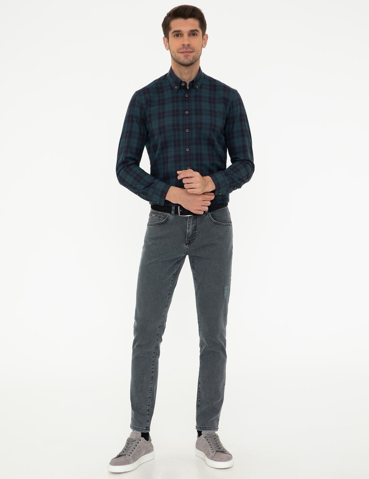 Petrol Regular Fit Uzun Kollu Gömlek - 50241493009