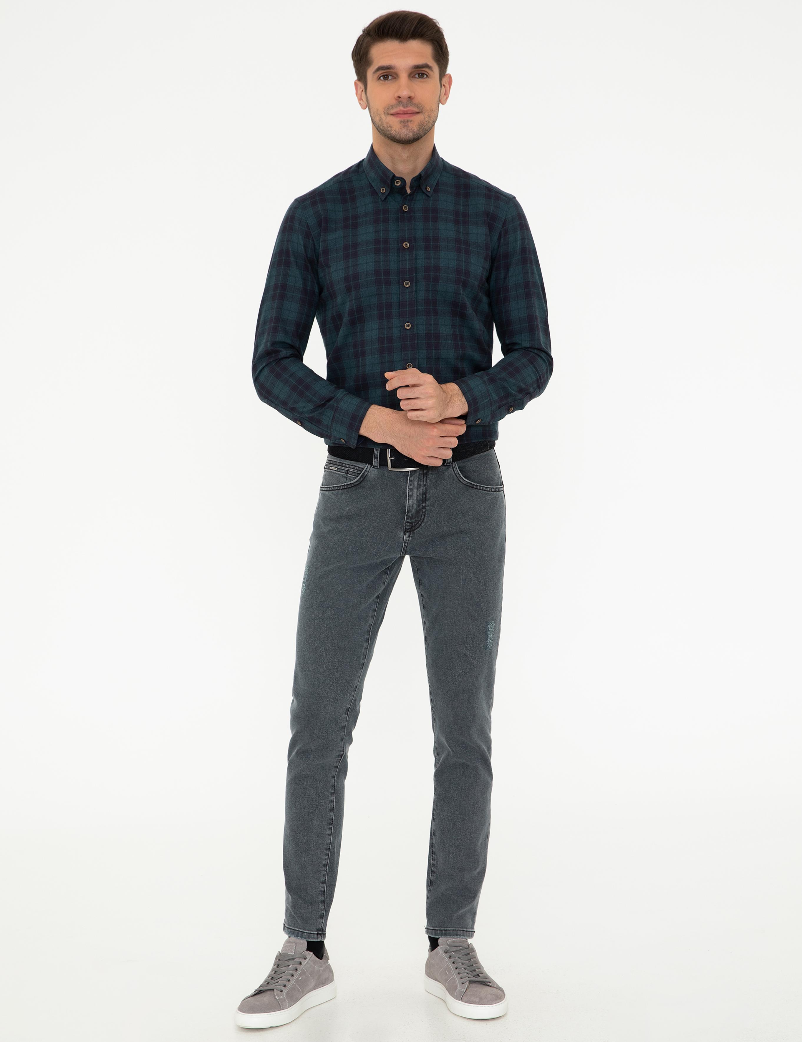 Petrol Regular Fit Uzun Kollu Gömlek