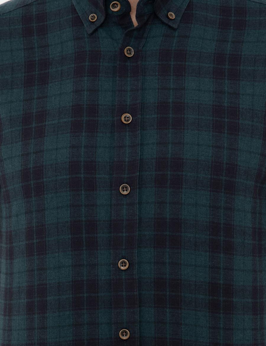 Petrol Regular Fit Uzun Kollu Gömlek