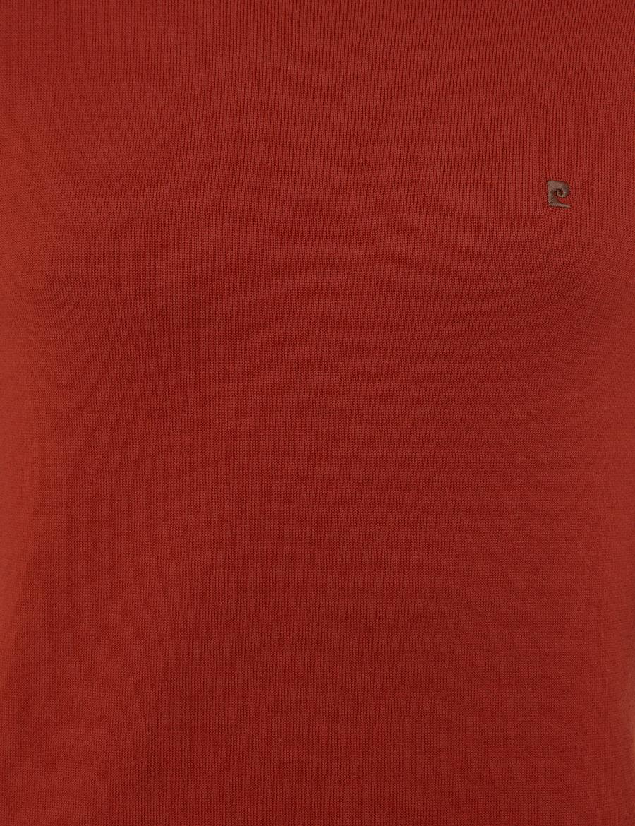Kiremit Slim Fit Bisiklet Yaka Basic Triko Kazak