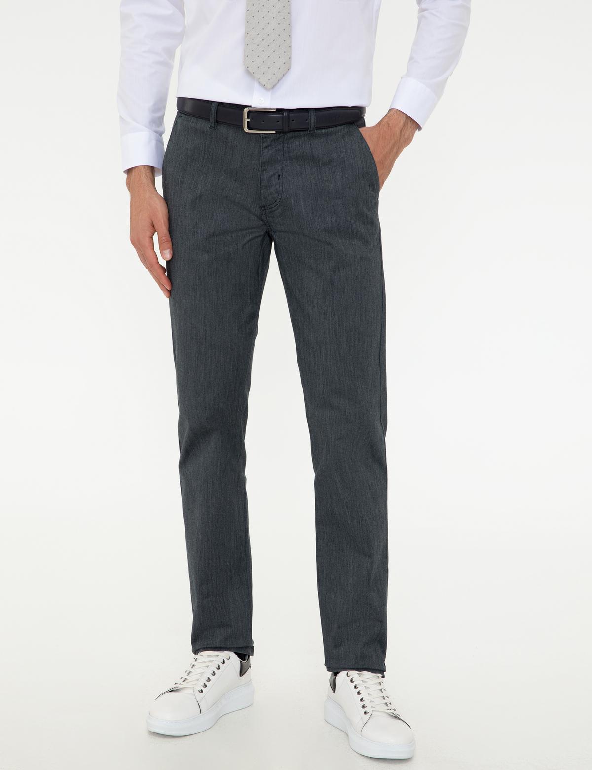 Lacivert Regular Fit Kanvas Pantolon - 50246069114