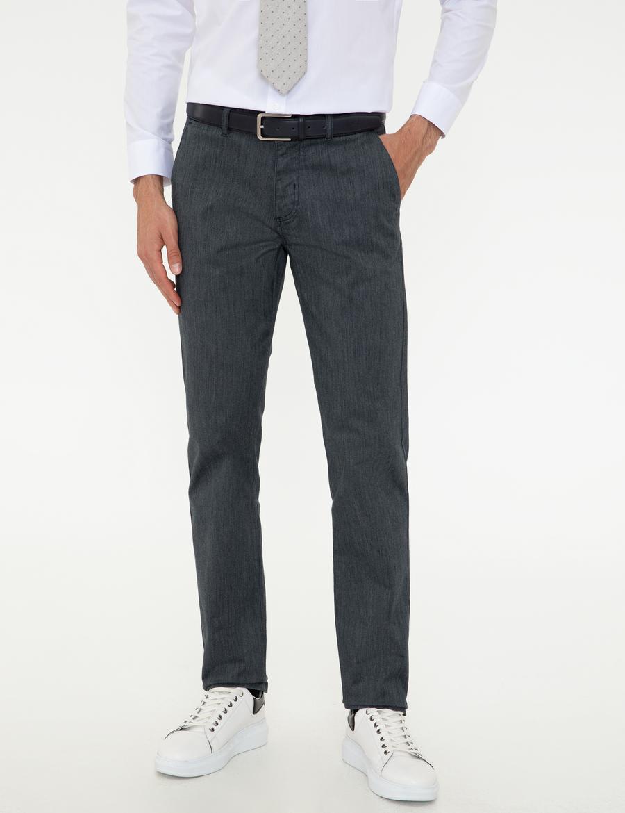 Lacivert Regular Fit Kanvas Pantolon