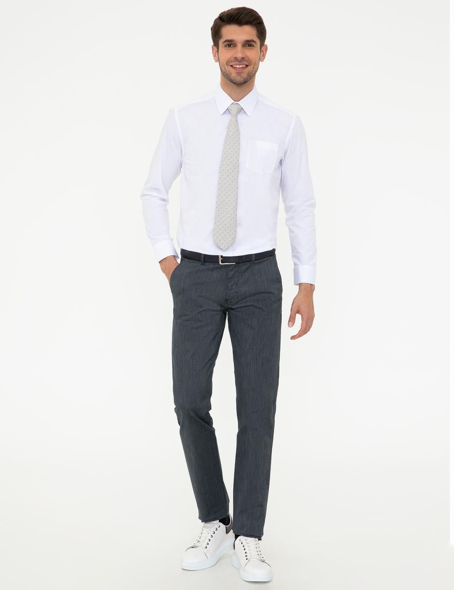 Lacivert Regular Fit Kanvas Pantolon