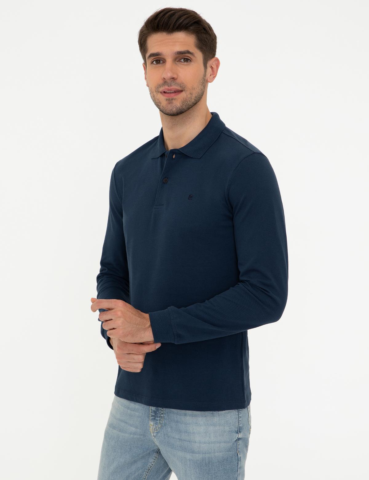 Açık Lacivert Slim Fit Basic Sweatshirt - 50247253076