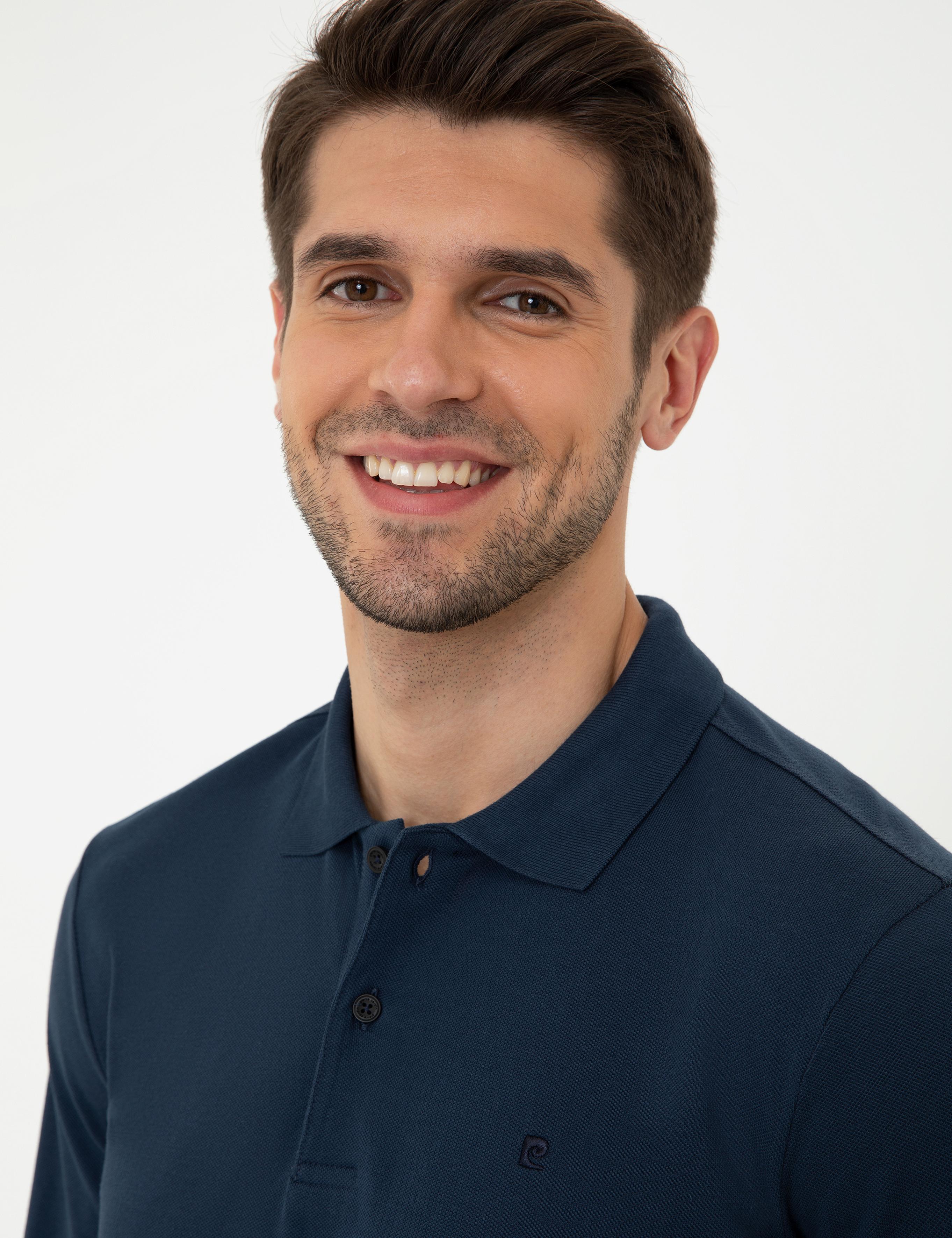 Açık Lacivert Slim Fit Basic Sweatshirt