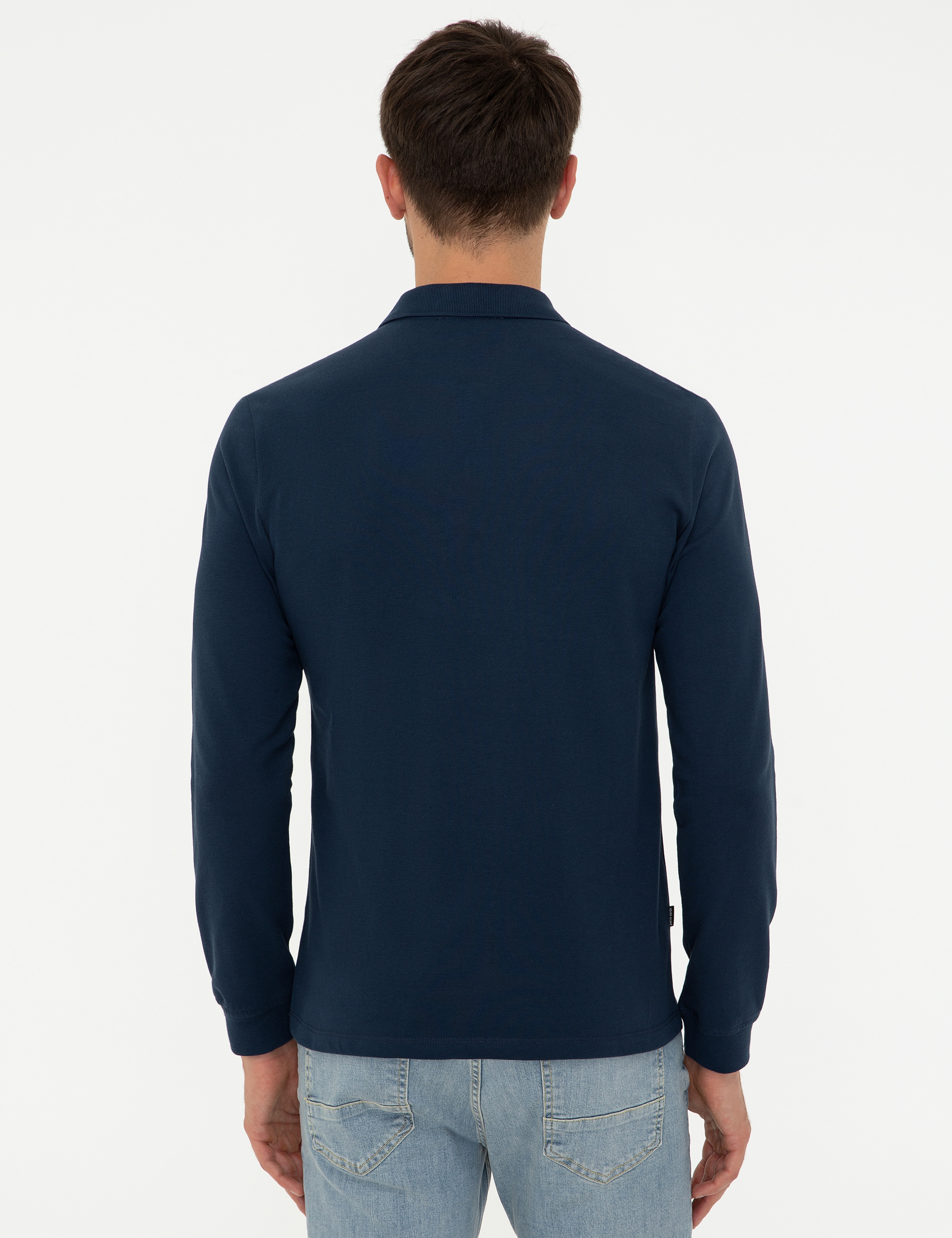 Açık Lacivert Slim Fit Basic Sweatshirt - Image 4
