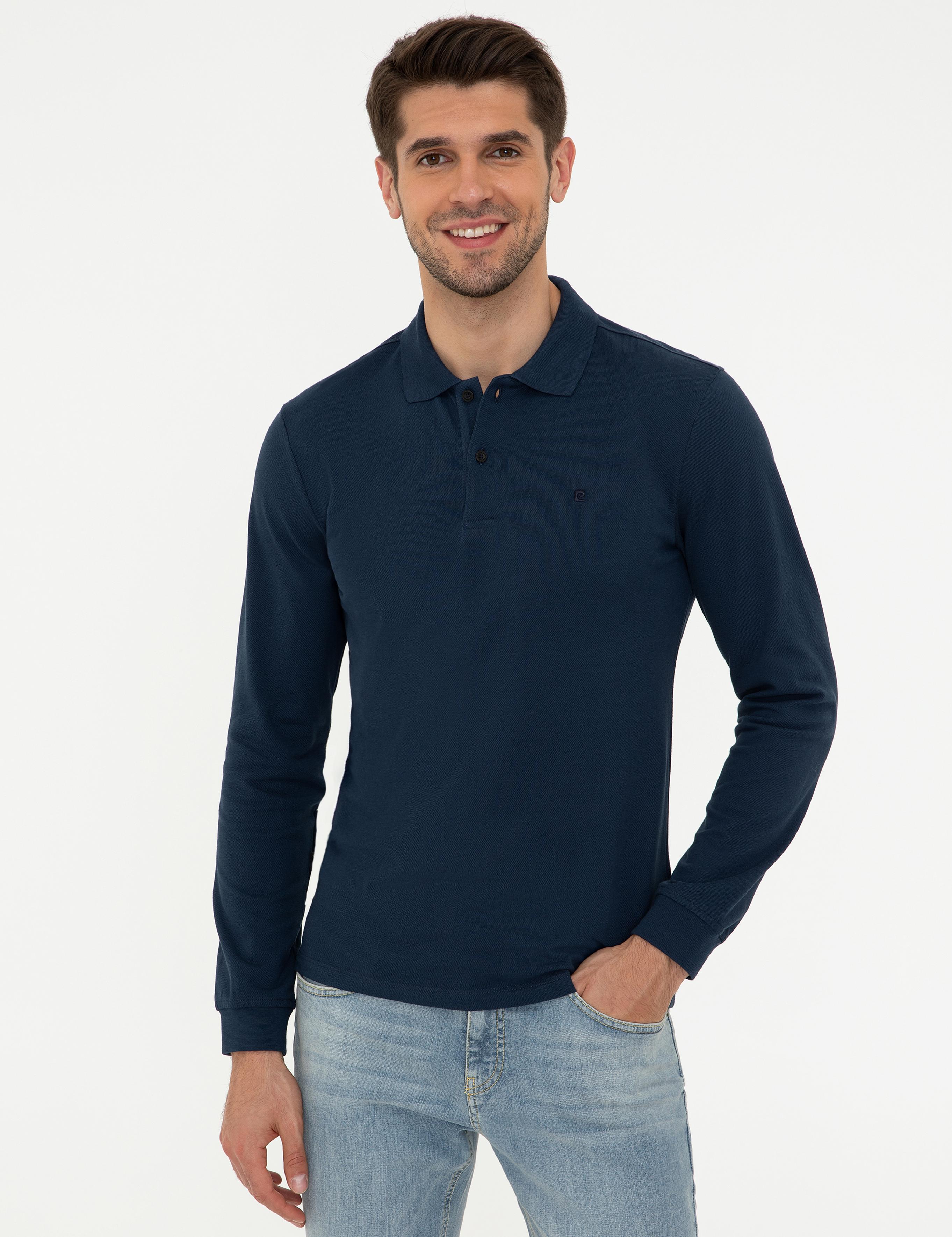 Açık Lacivert Slim Fit Basic Sweatshirt
