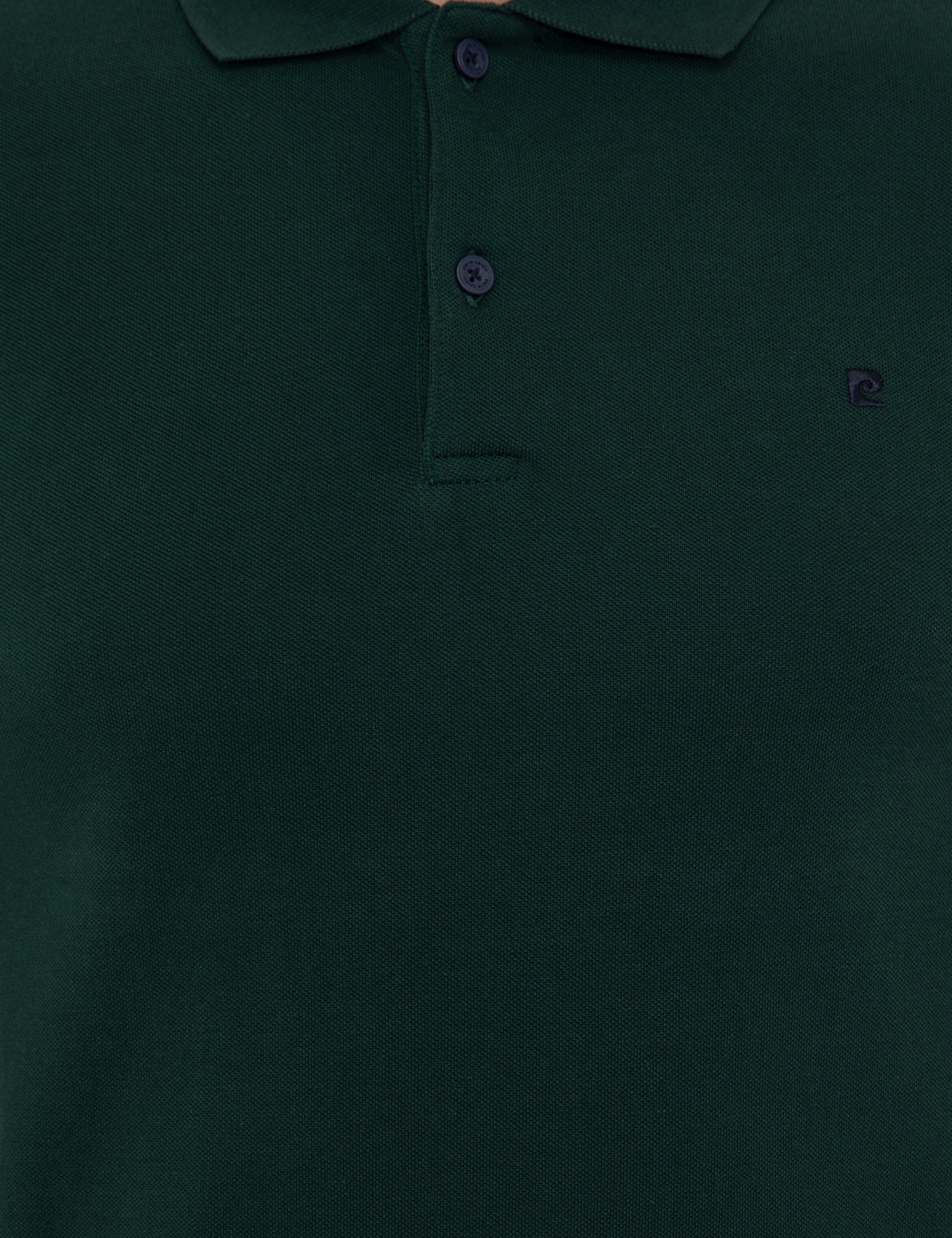 Koyu Yeşil Slim Fit Polo Yaka Sweatshirt