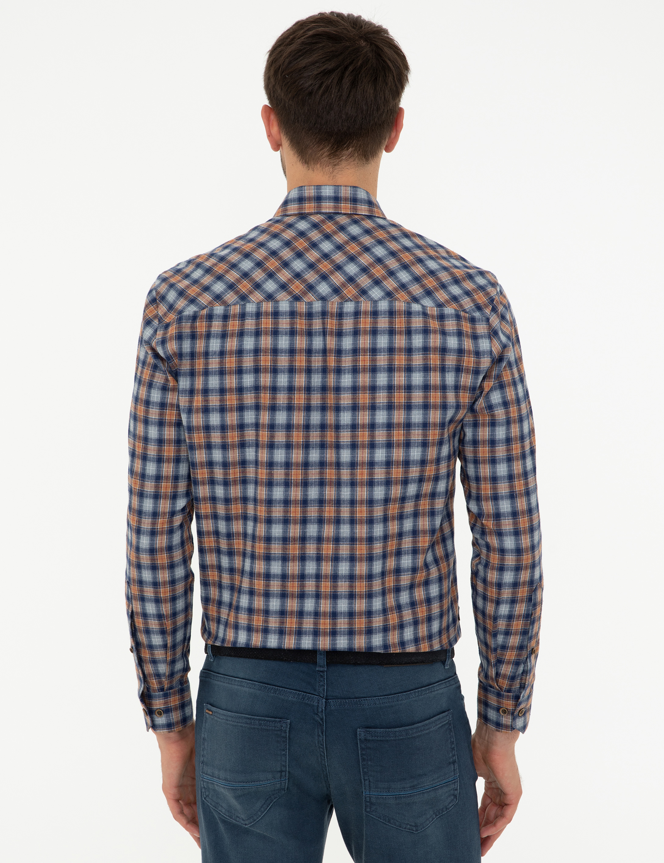 Kahverengi Regular Fit Uzun Kollu Gömlek - Image 3