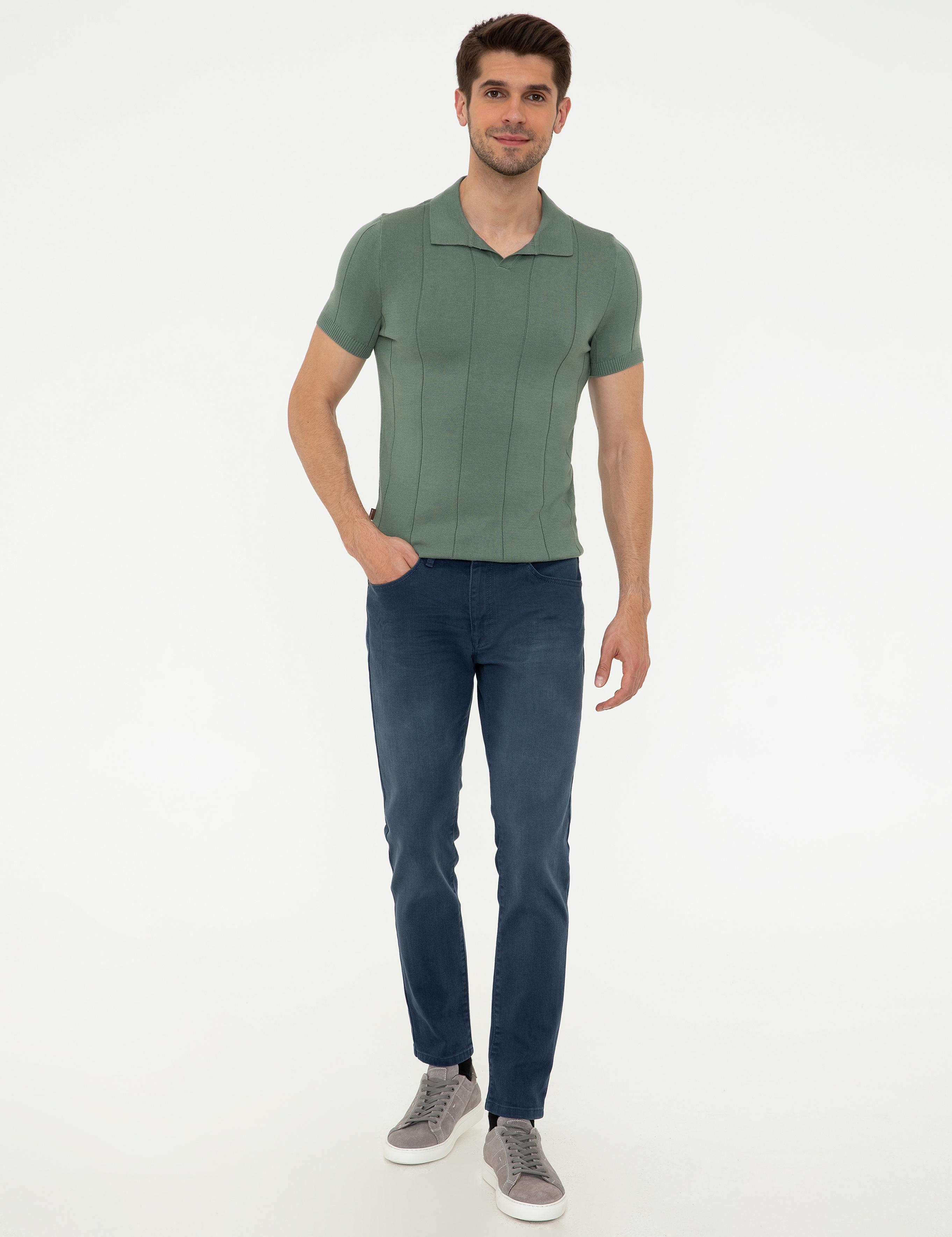 Yeşil Slim Fit Polo Yaka Triko Tişört