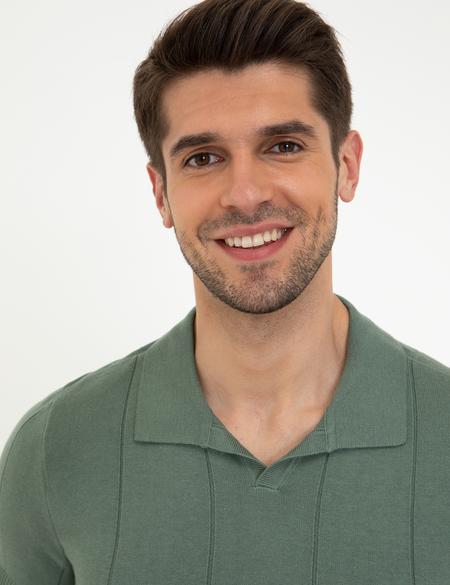 Yeşil Slim Fit Polo Yaka Triko Tişört - 50241458039