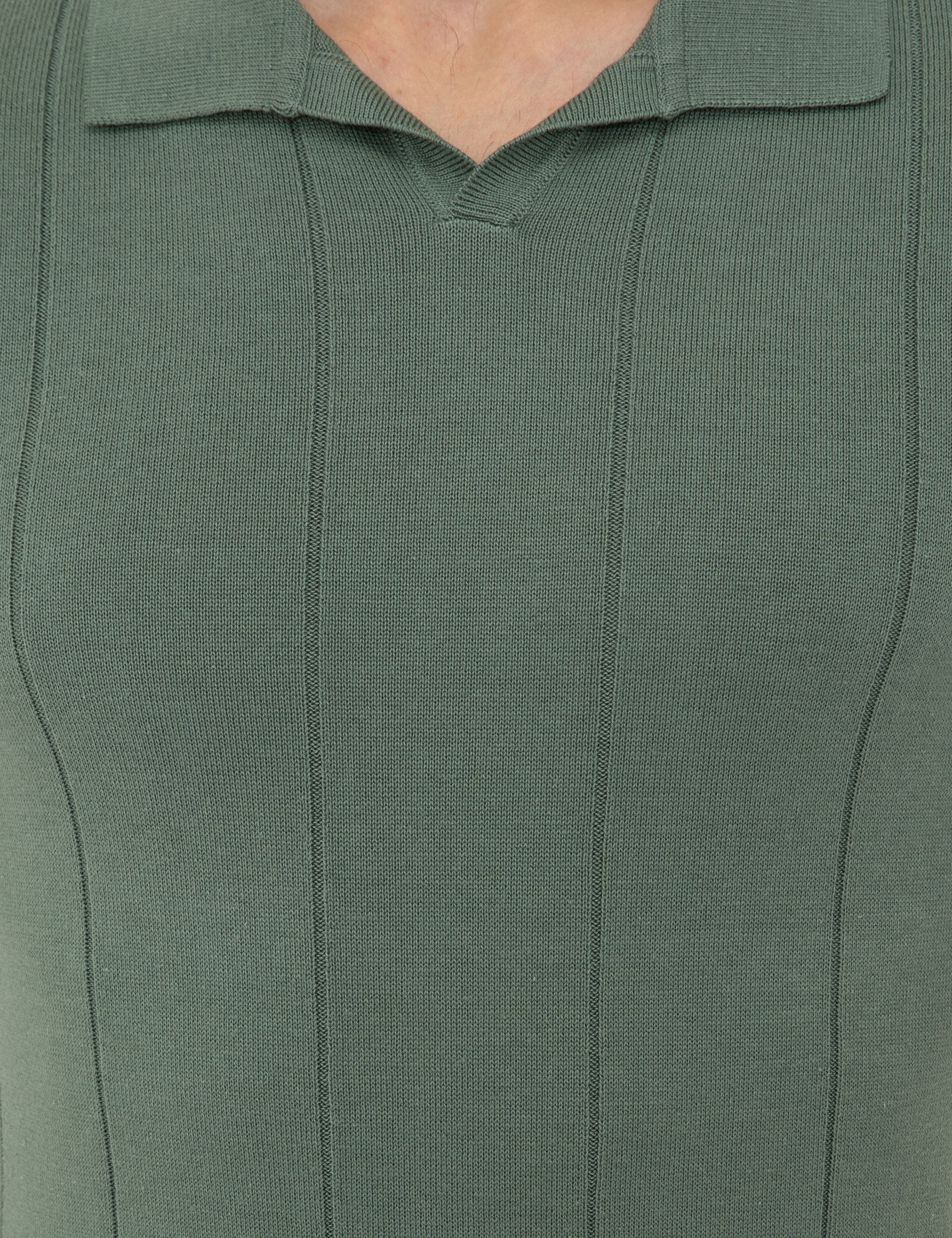 Yeşil Slim Fit Polo Yaka Triko Tişört
