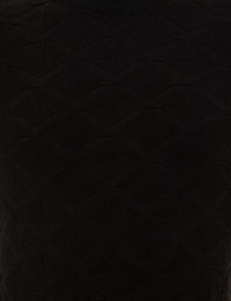 Siyah Slim Fit Yarım Balıkçı Yaka Triko Kazak - 50240540016