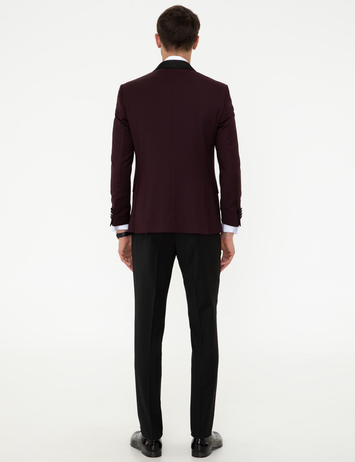 Bordo Ekstra Slim Fit Damatlık Smokin - 50205546008