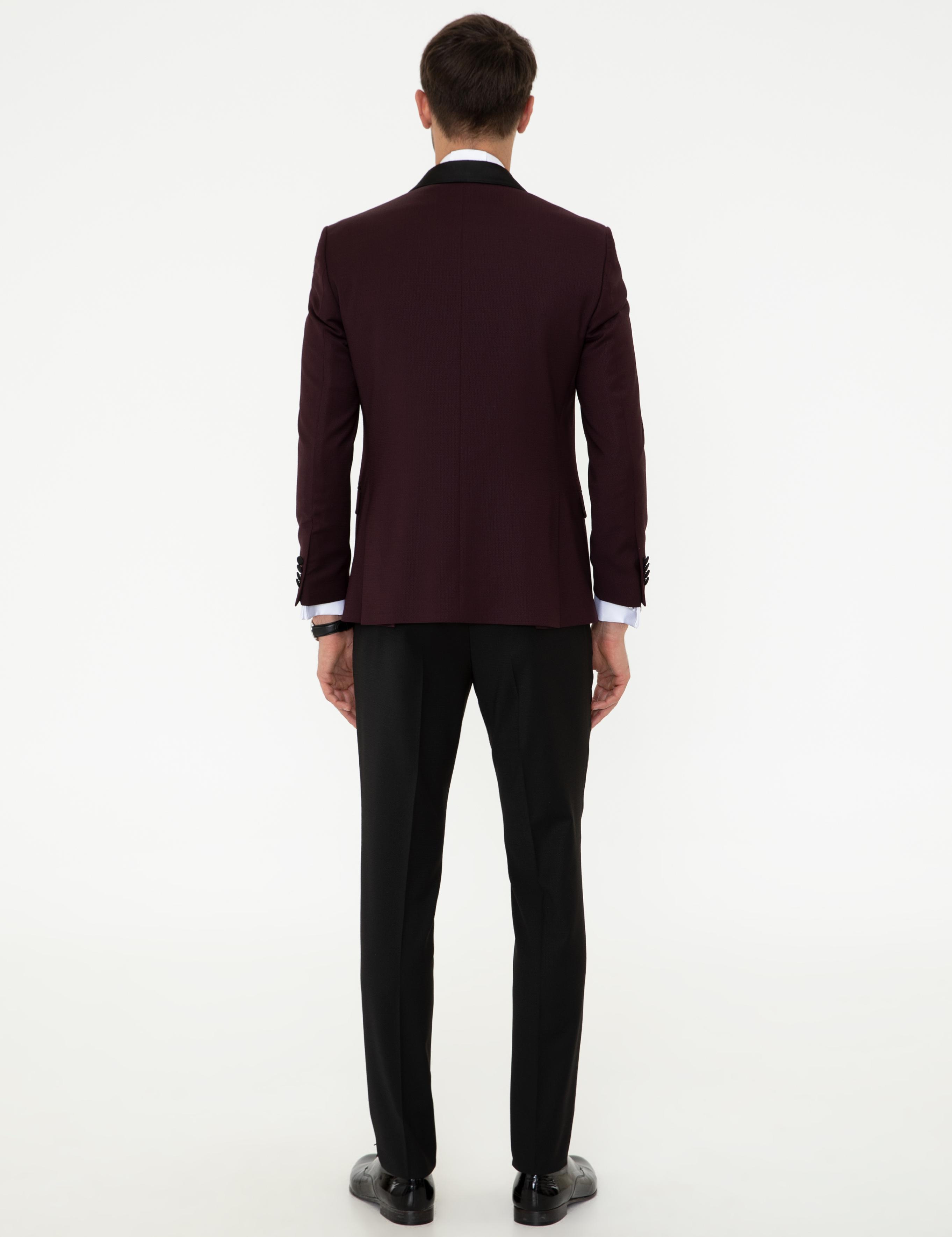 Bordo Ekstra Slim Fit Damatlık Smokin