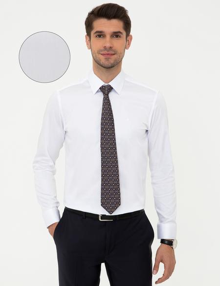 Beyaz Slim Fit Uzun Kollu Klasik Gömlek - 50243307007