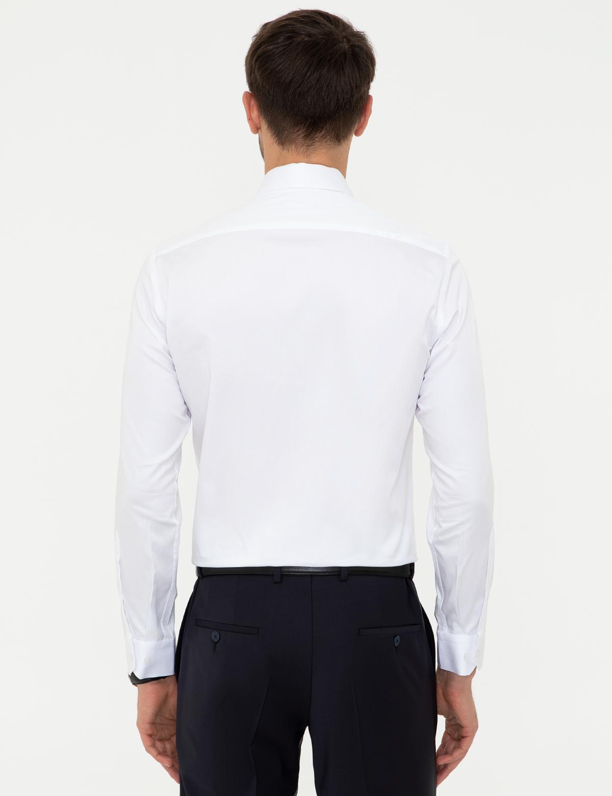 Beyaz Slim Fit Uzun Kollu Klasik Gömlek - 50243307007