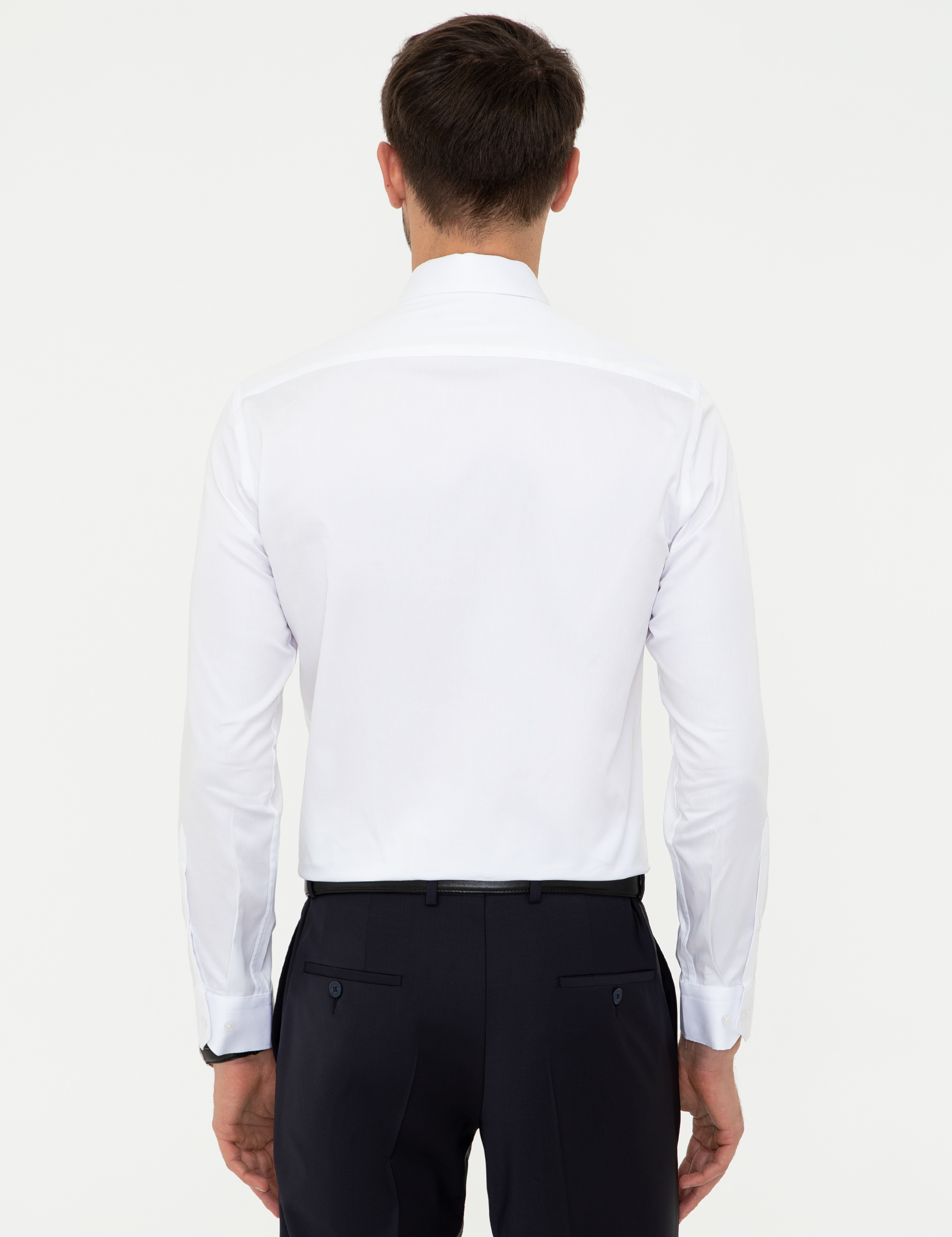 Beyaz Slim Fit Uzun Kollu Klasik Gömlek
