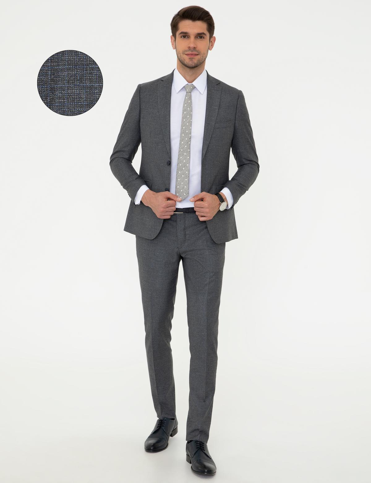 Füme Süper Slim Takım Elbise