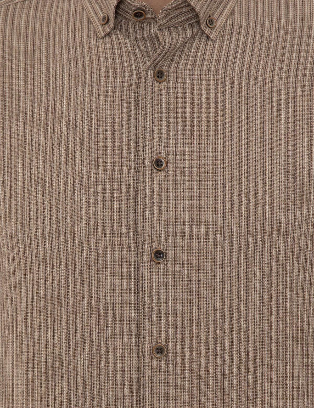 Açık Kahverengi Regular Fit Uzun Kollu Gömlek - 50238826010
