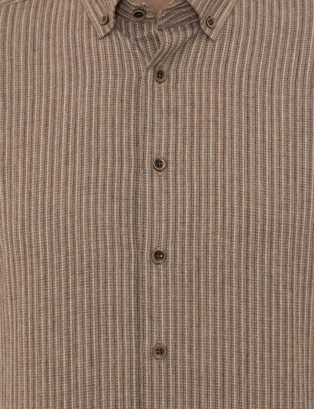 Açık Kahverengi Regular Fit Uzun Kollu Gömlek - 50238826010