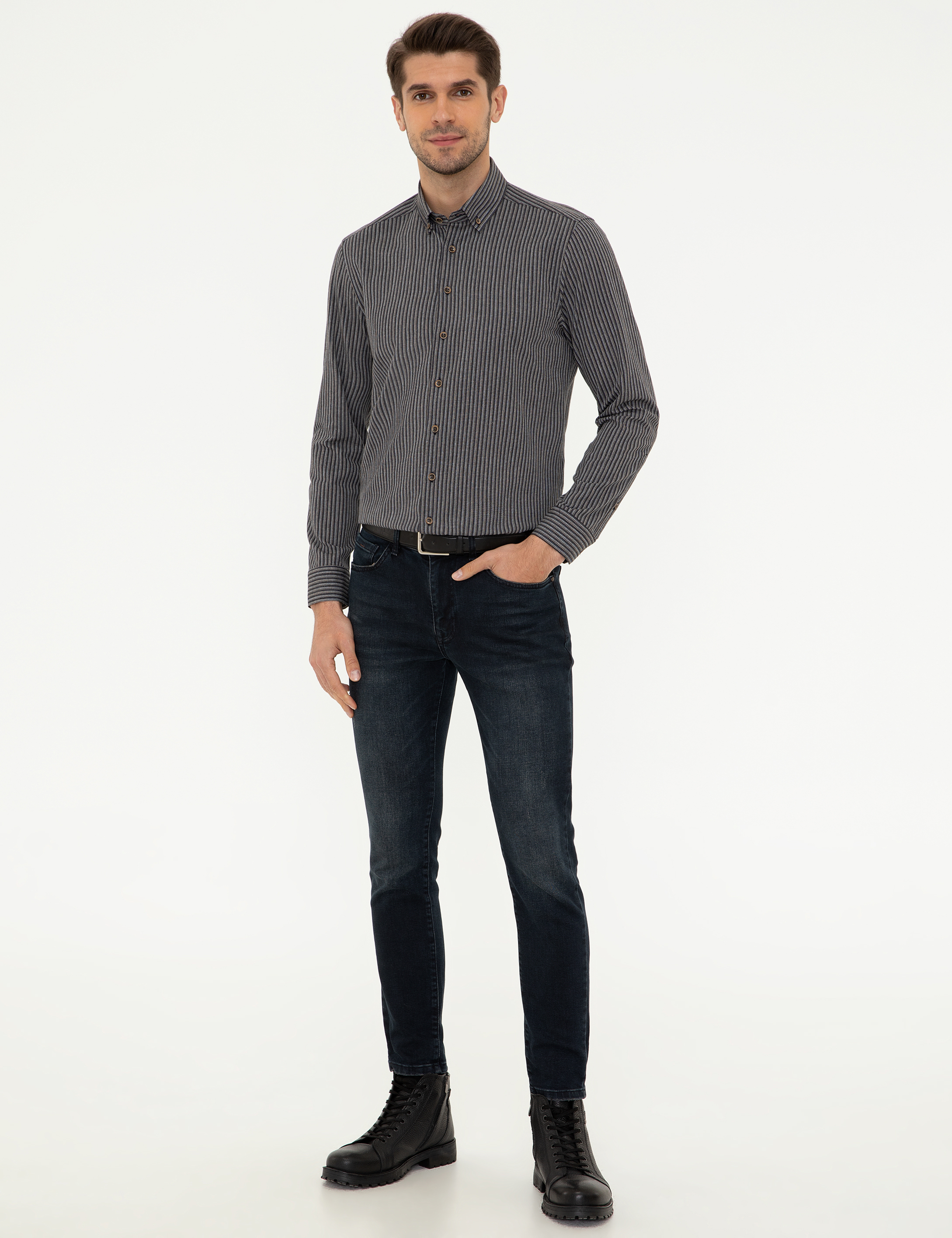 Mavi Regular Fit Uzun Kollu Gömlek - Image 4