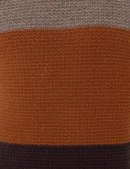 Kahverengi Slim Fit Bisiklet Yaka Triko Kazak - 50241435011