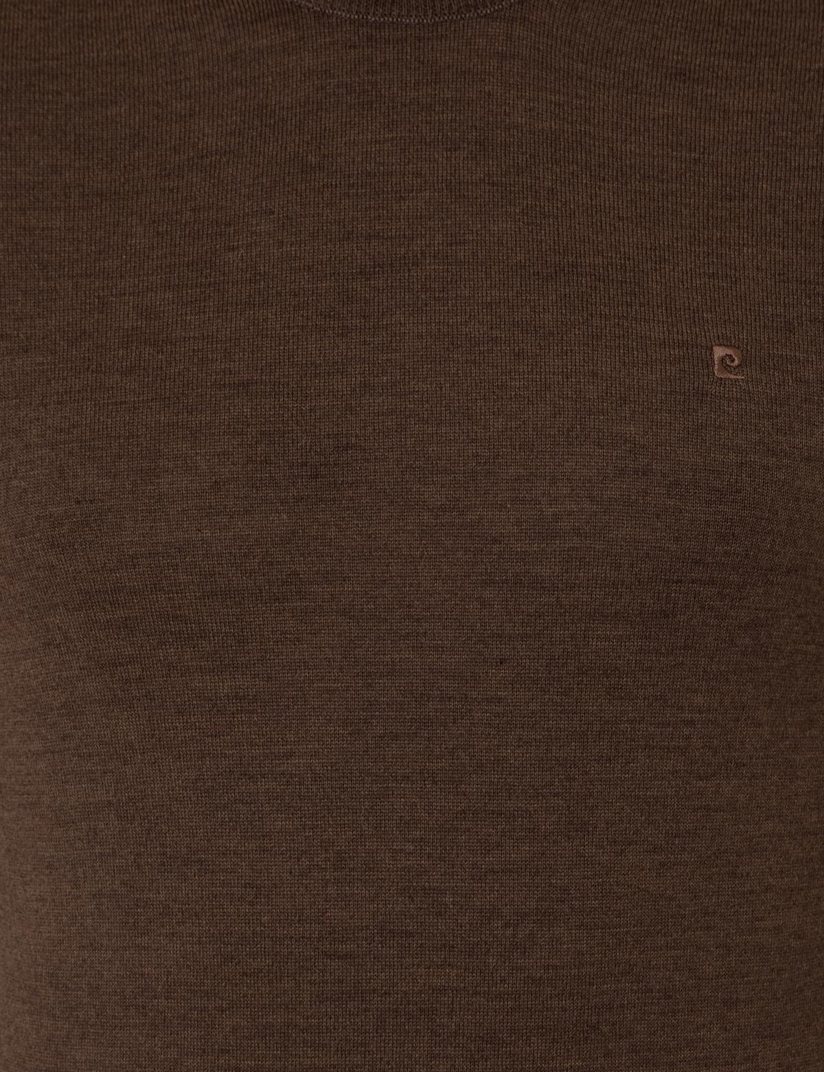 Açık Kahverengi Slim Fit Çeyrek Yaka Yün Karışımlı Basic Triko Kazak - 50243895001