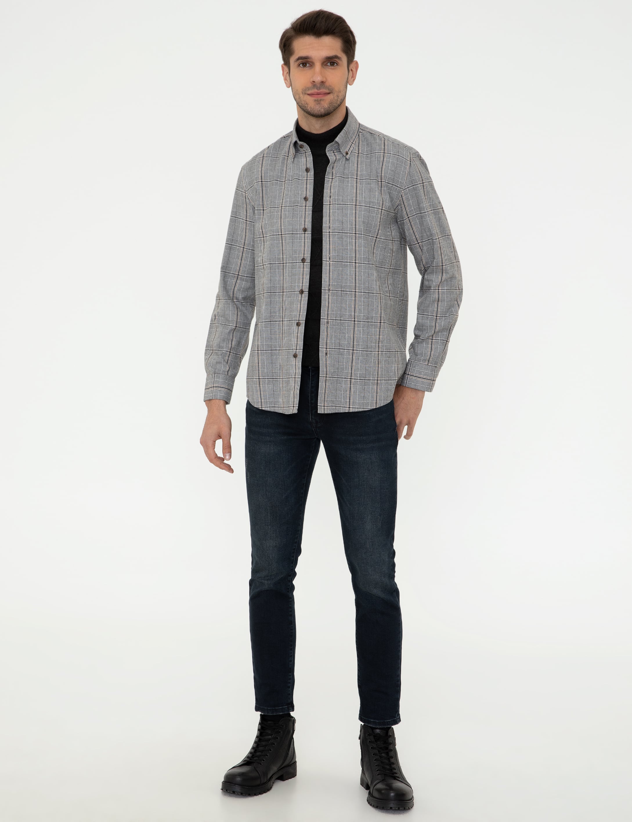 Siyah Regular Fit Uzun Kollu Gömlek