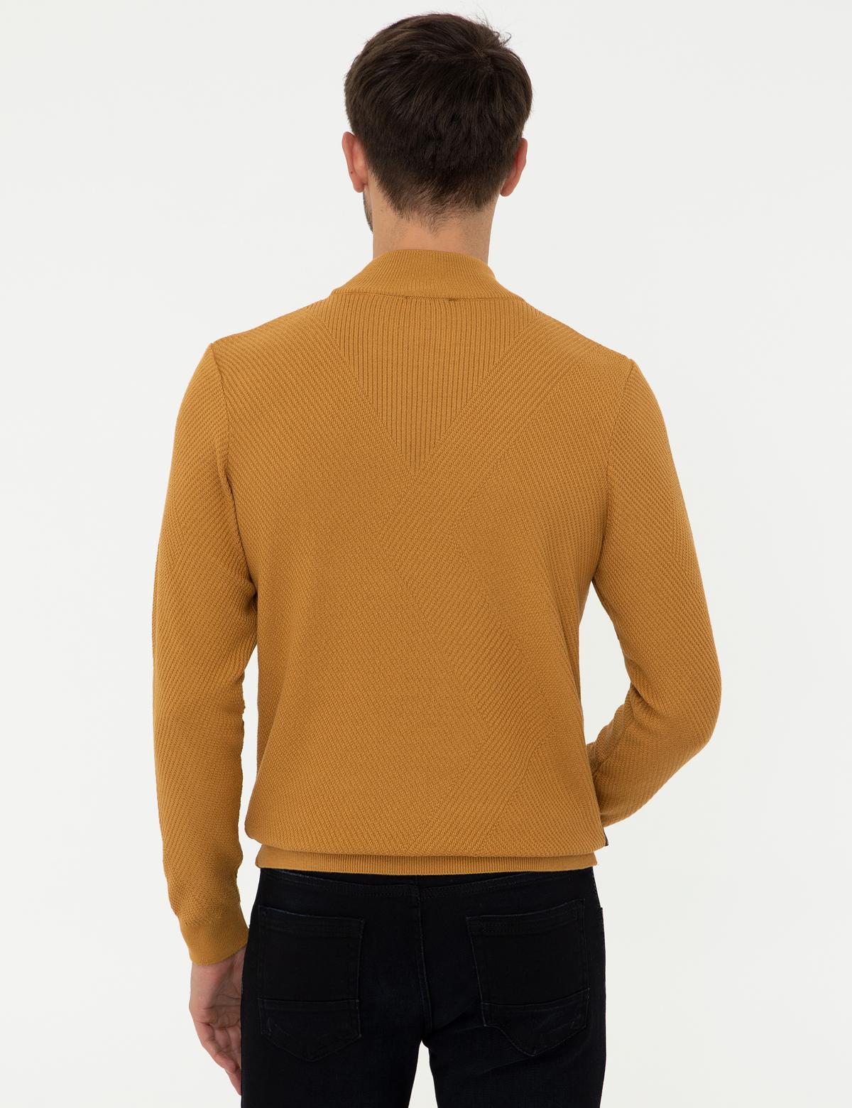 Hardal Slim Fit Yarım Balıkçı Yaka Triko Kazak - 50241413034