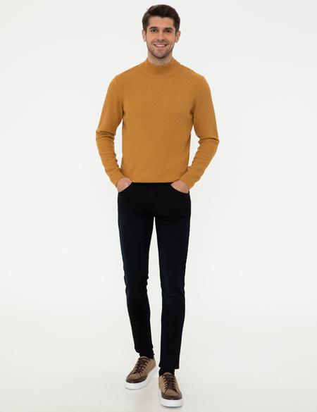 Hardal Slim Fit Yarım Balıkçı Yaka Triko Kazak - 50241413034